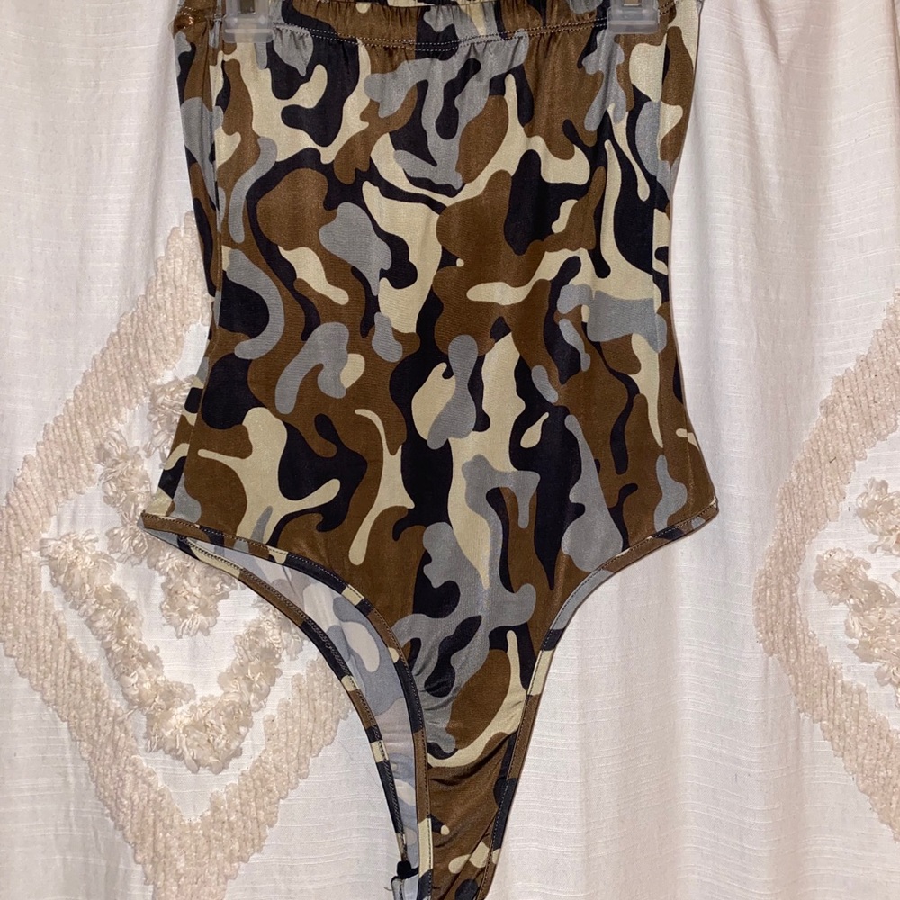 Strapless Camo Bodysuit